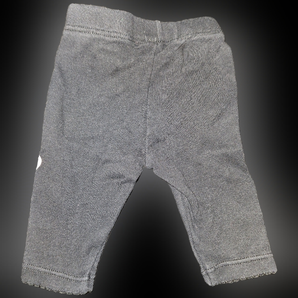 3/$6 Carter's Newborn Black Pants Silver Hearts - Picture 2 of 3